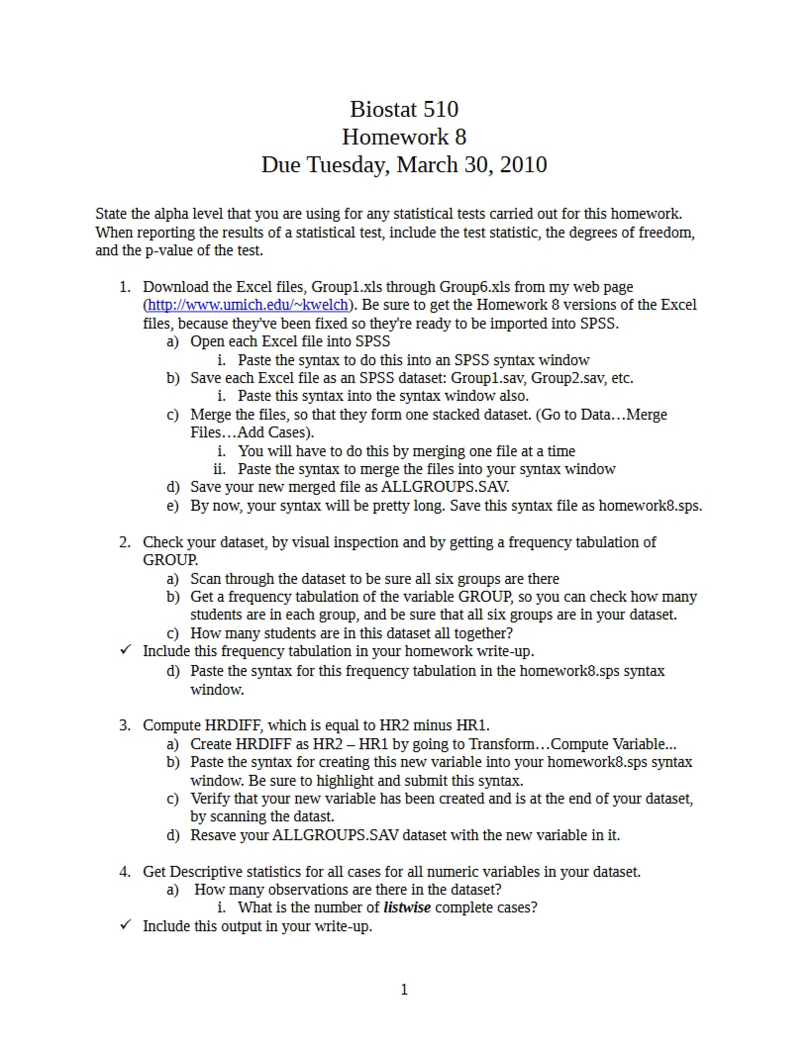 Homework Set