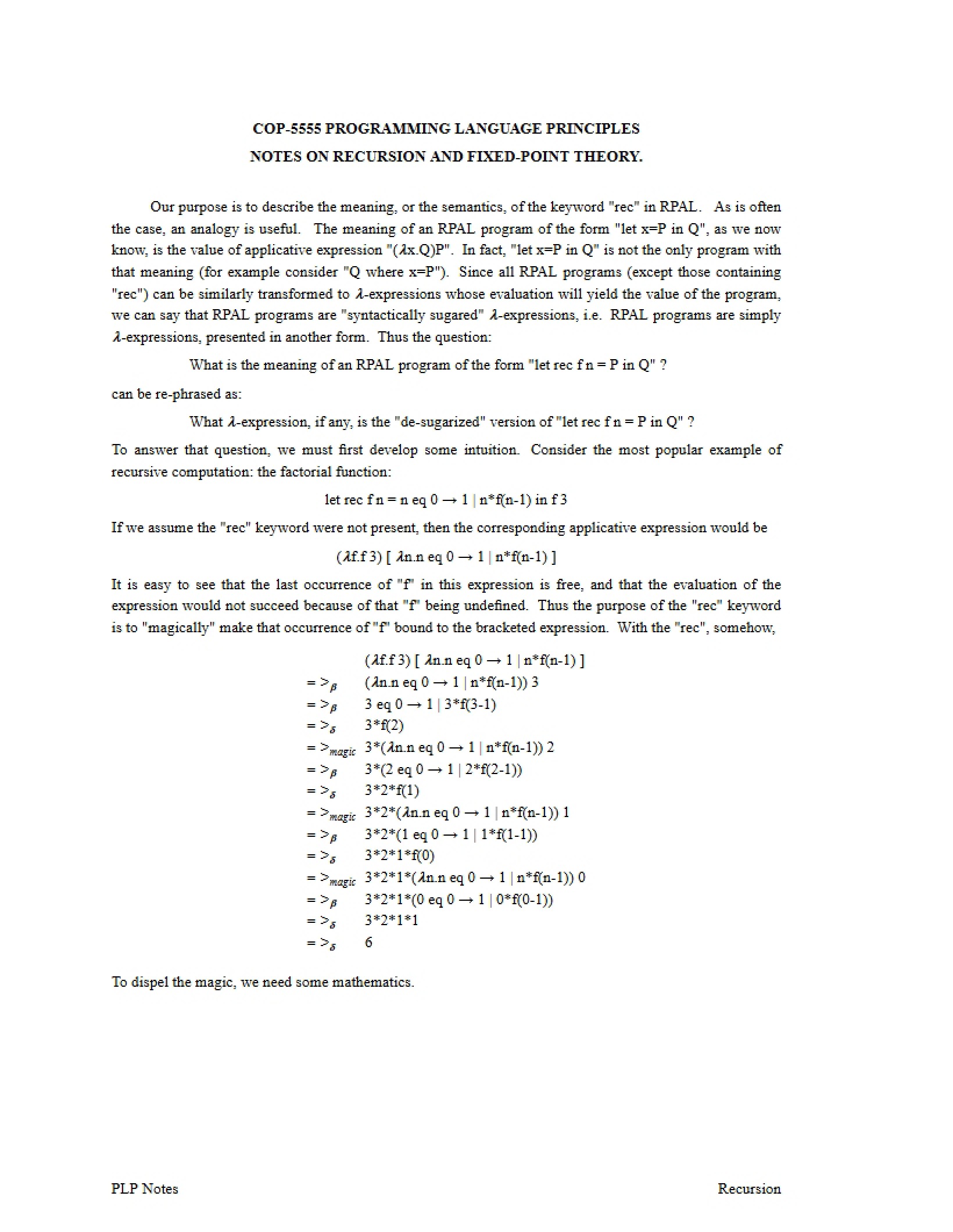 Recursive Programming Concepts