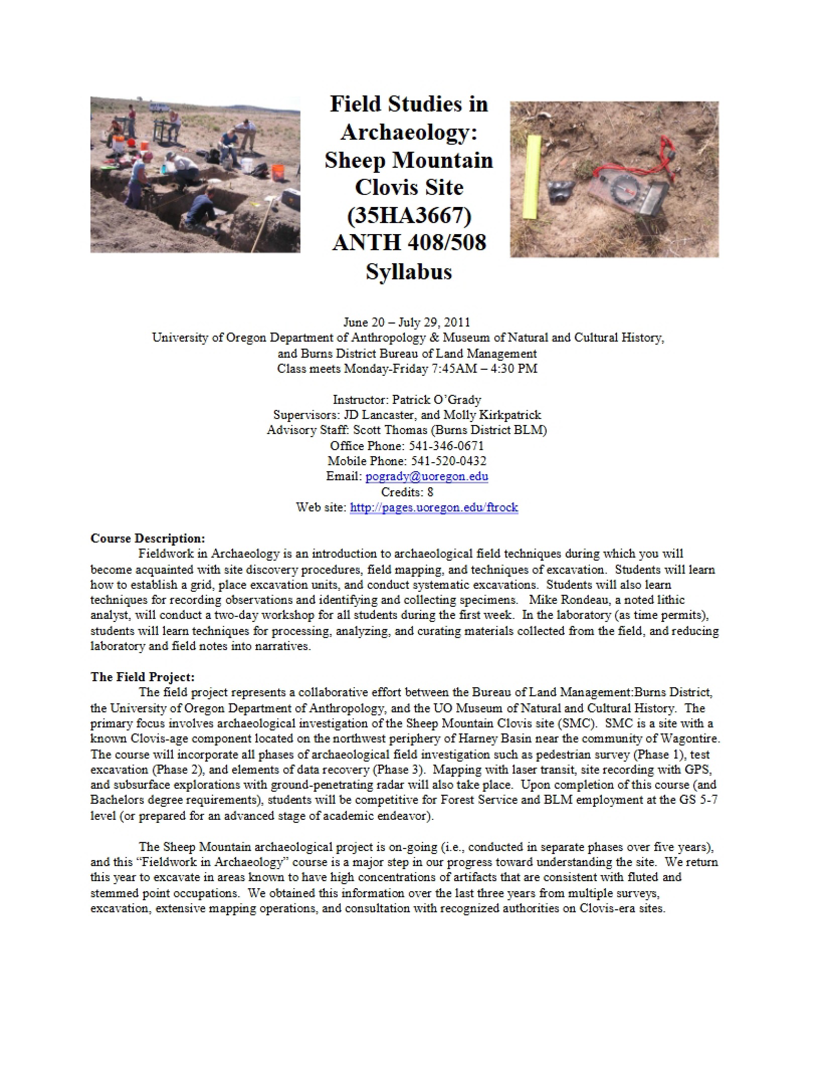 Fieldwork in Anthropology Syllabus