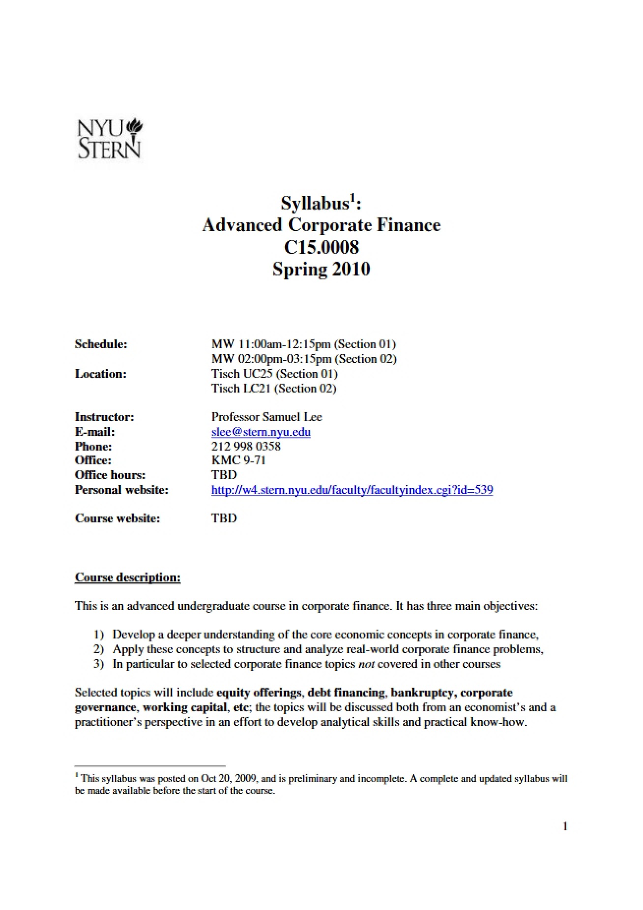 Syllabus for FINC-UB.0008