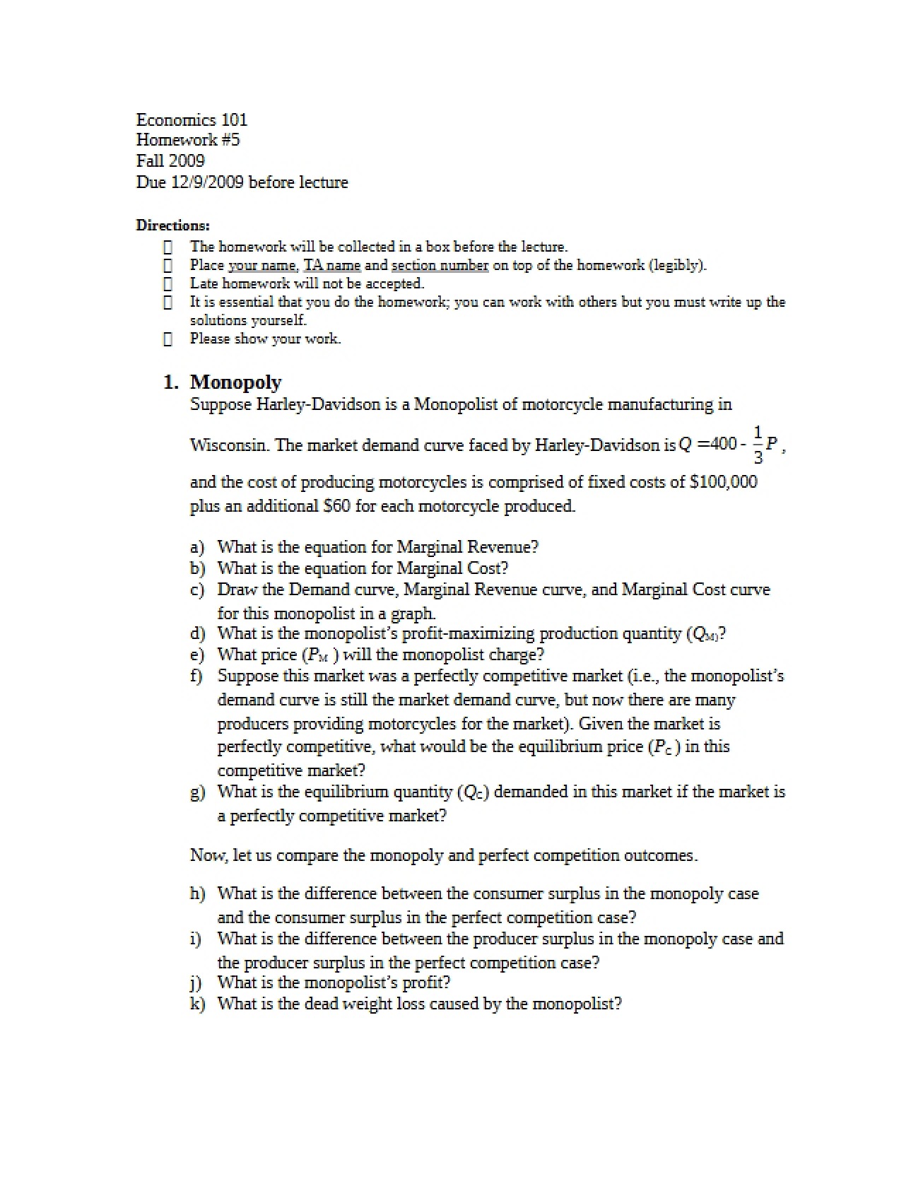 Fifth Homework