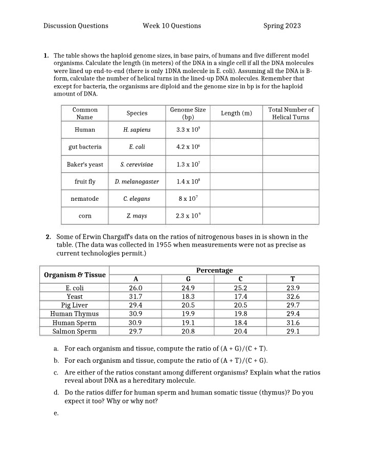 Discussion Problems for Week 10 (SP23)