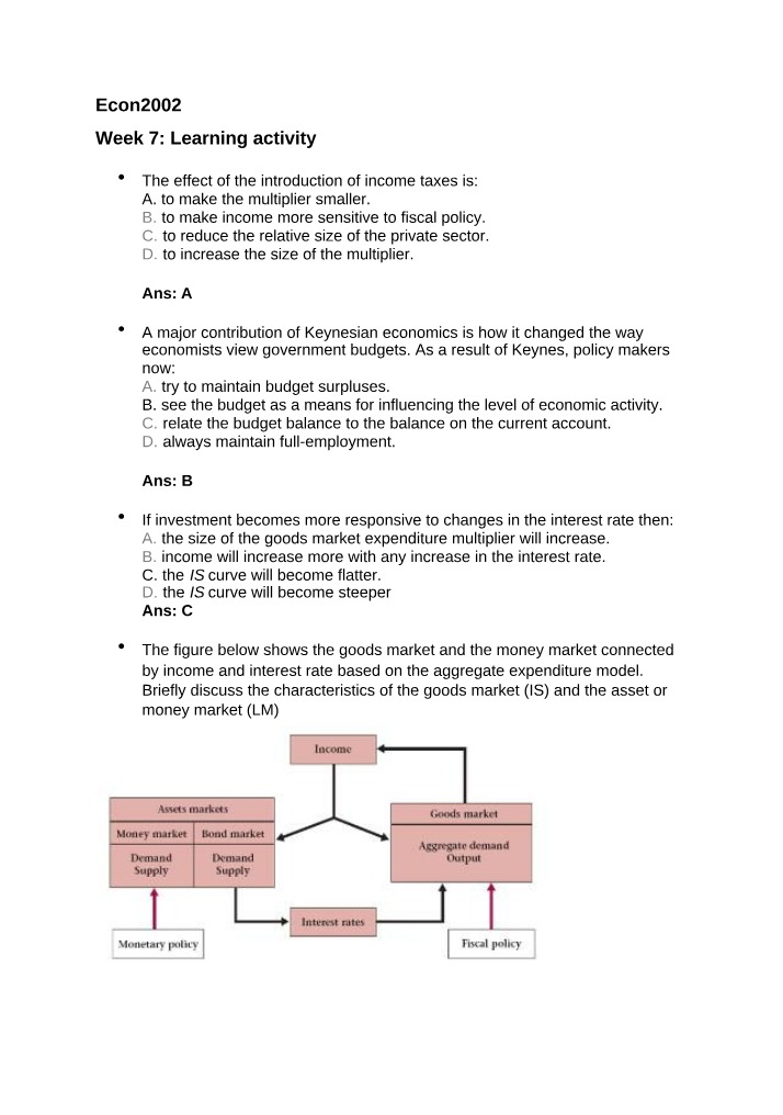 Learning Activity for Week 7 - Econ2002