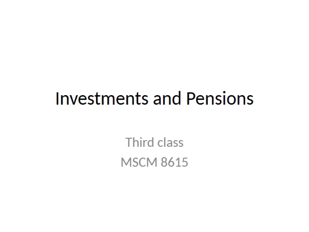 Pensions and Investments