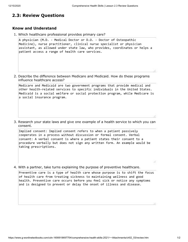 Review Questions for Lesson 2.3