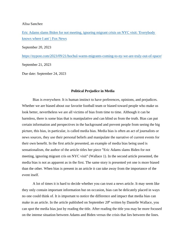 Media and Political Prejudice