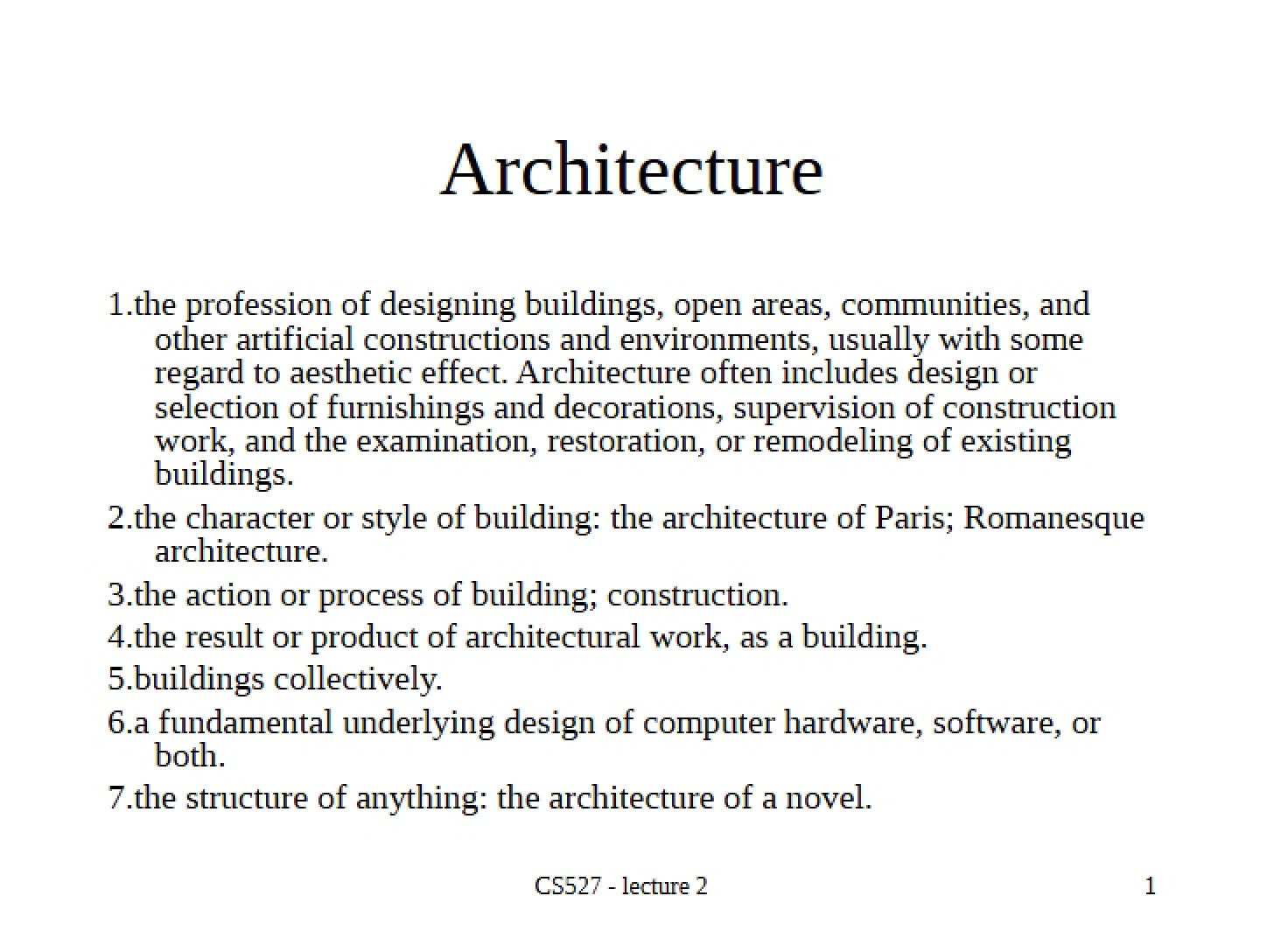 Architectural Concepts