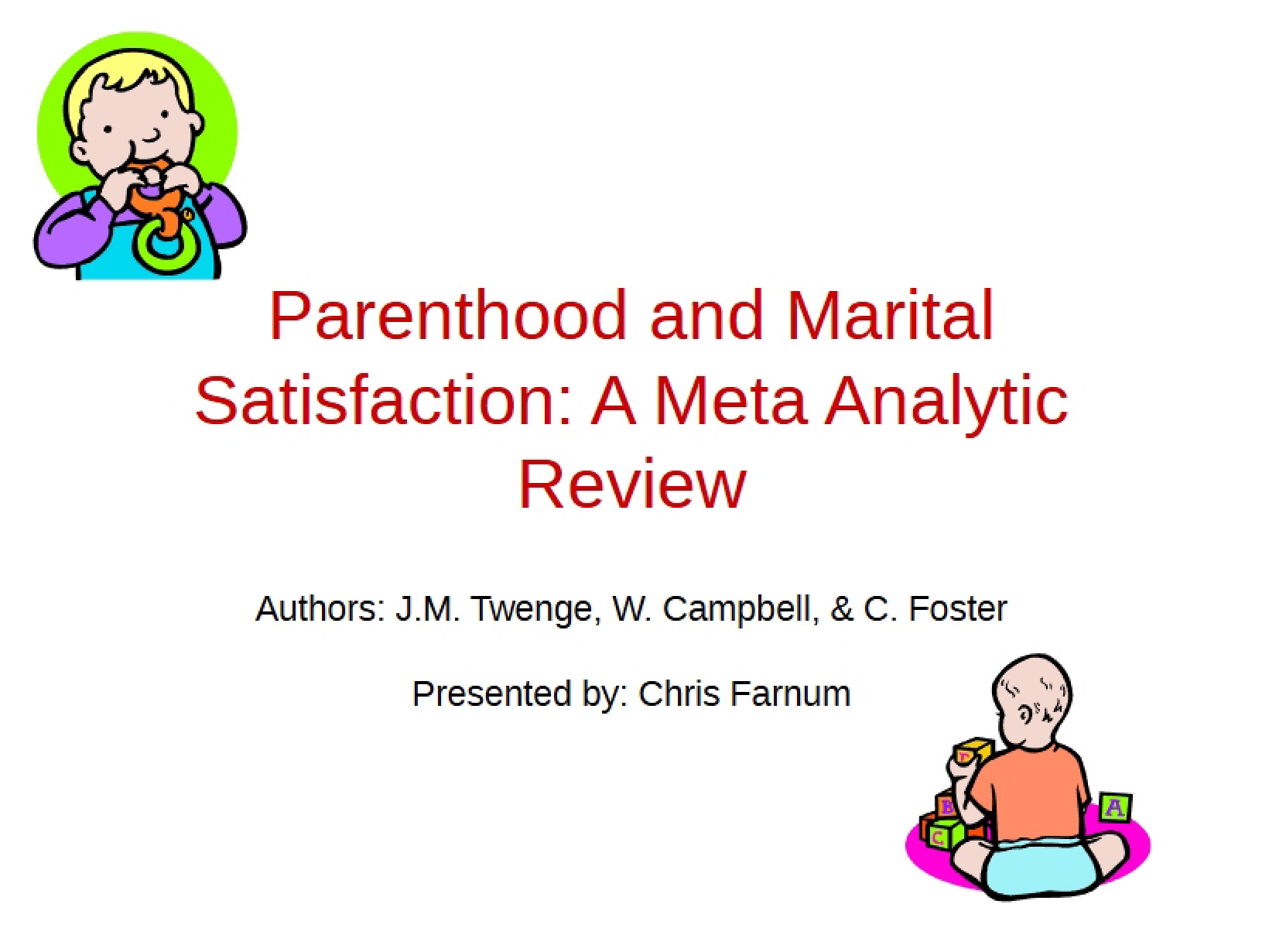 Meta-Analytic Review Marital Satisfaction and Parenthood