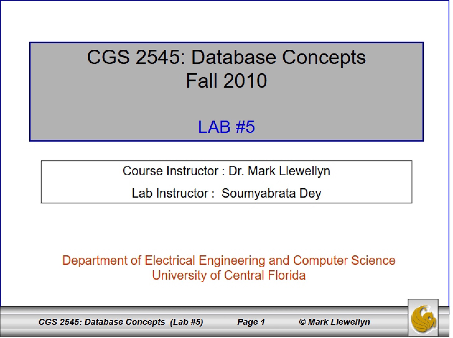 CGS 2545C Laboratory