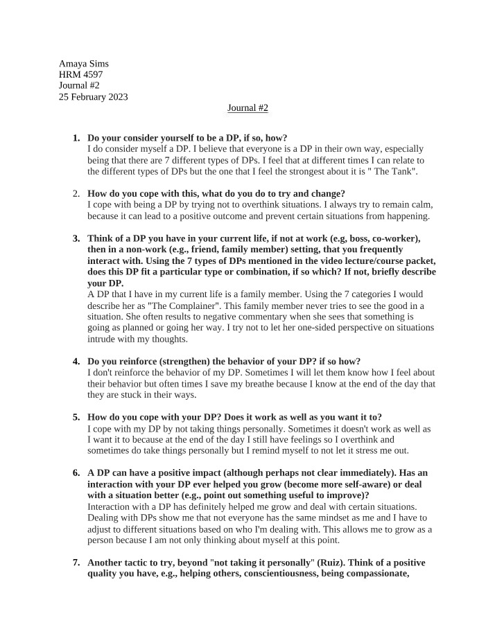 HRM 3512 Journal 2