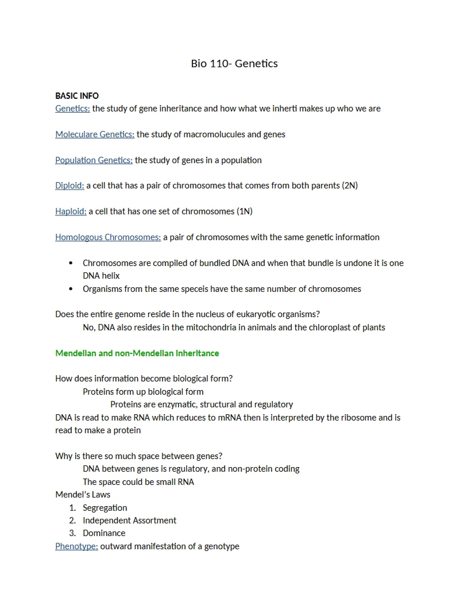 Genetics Overview