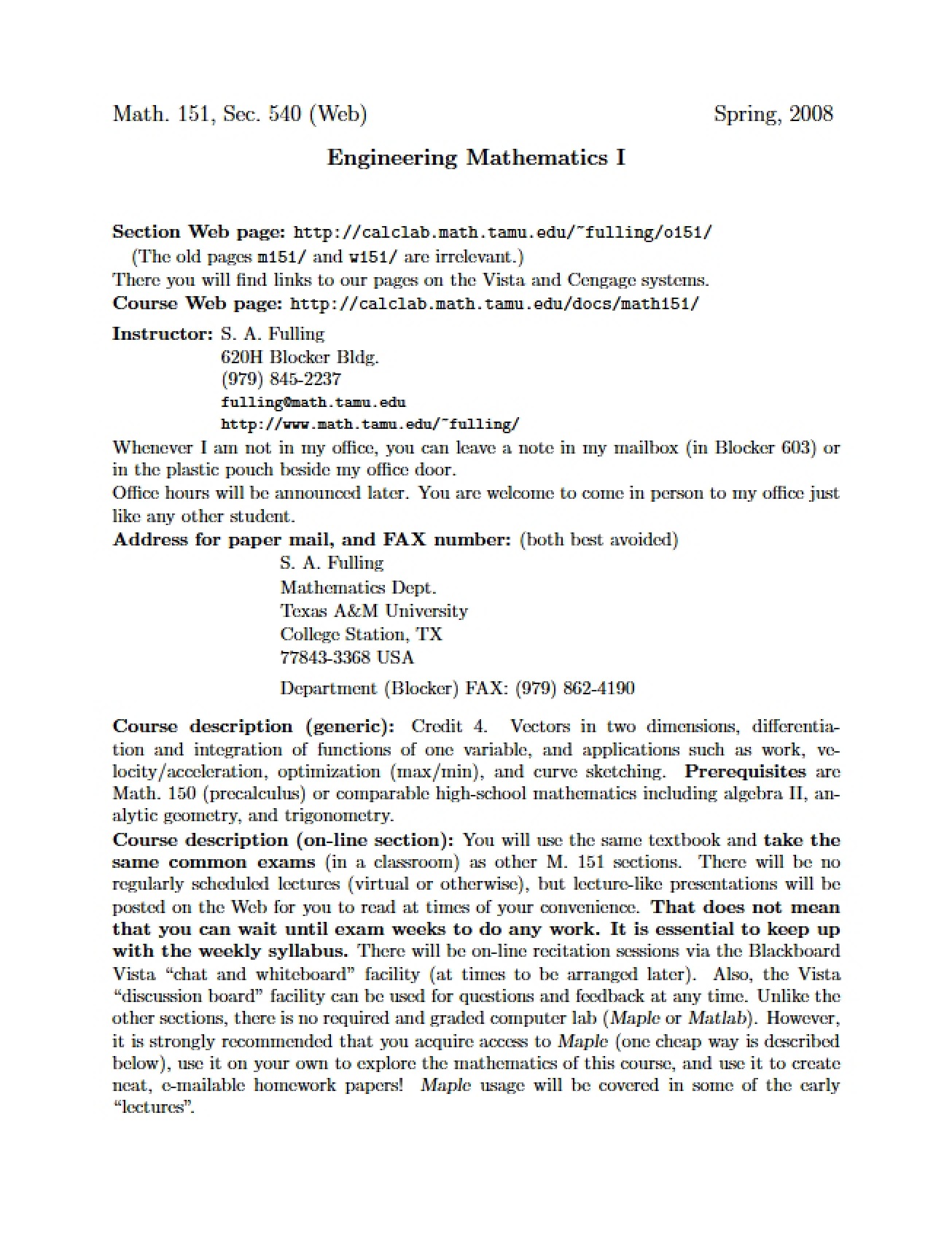 Supplemental Information Handout