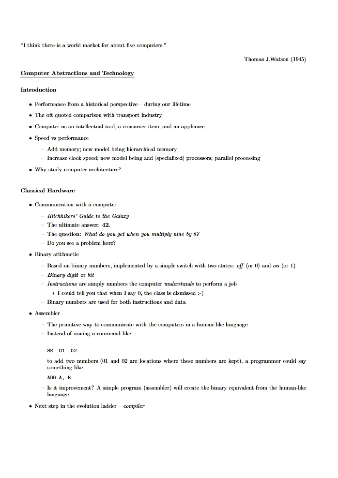 Technology and Abstractions in Computing