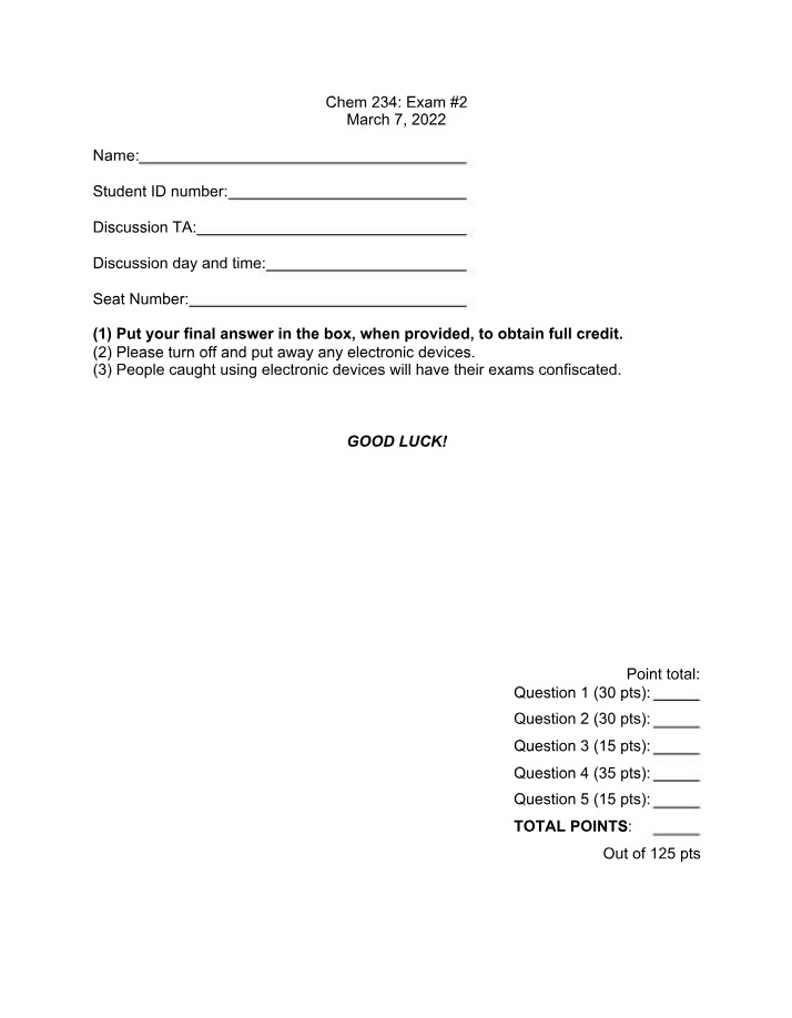 Exam 2 Study Guide - Predicting Products and Reagents