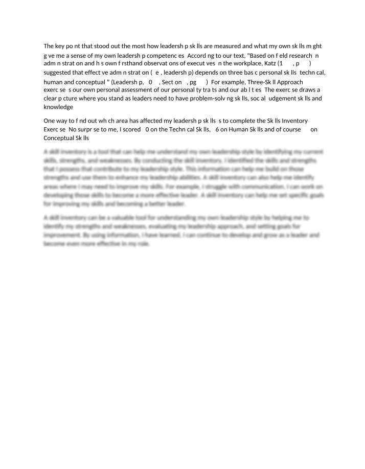 Assessing and Enhancing Leadership Skills