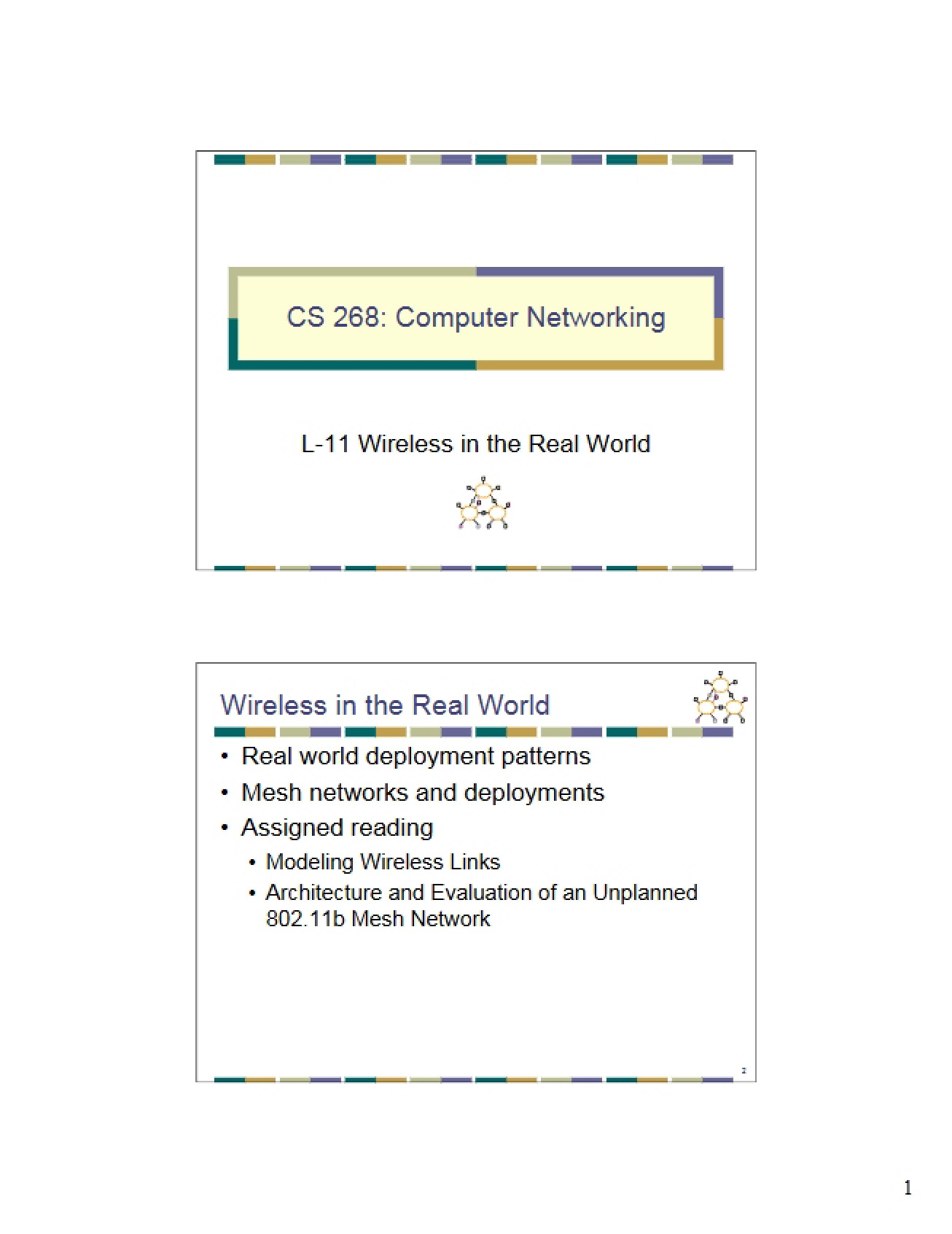 Wireless Networking Notes