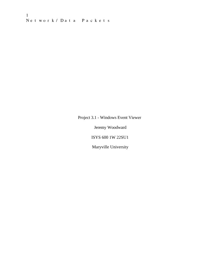 Windows Event Viewer - Project 3.1
