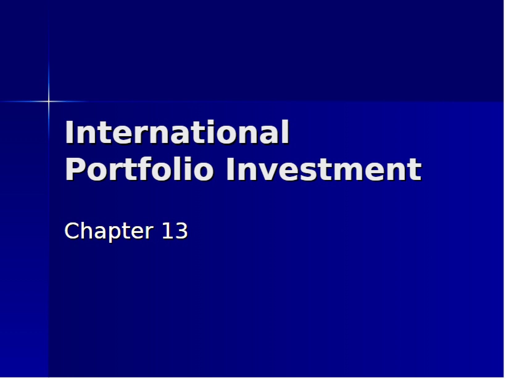 Investing in International Portfolios