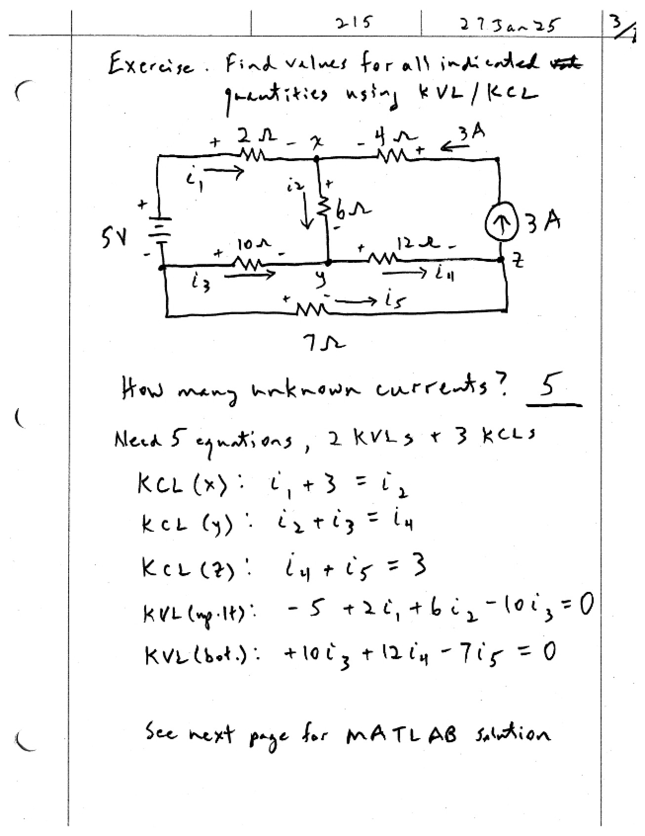Class Exercise with MATLAB