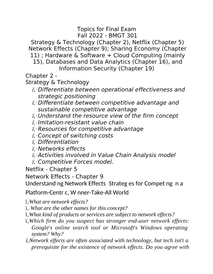 Strategy, Technology, and Network Effects