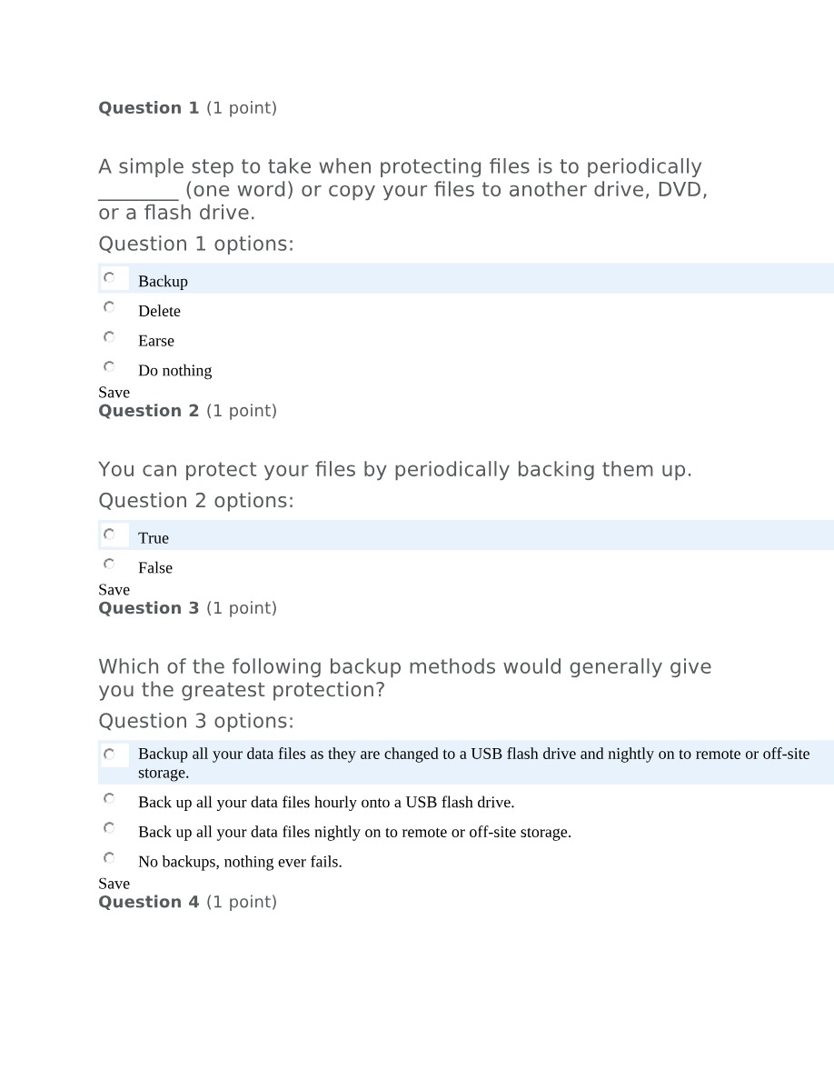 Quiz - Backup and Virtualization
