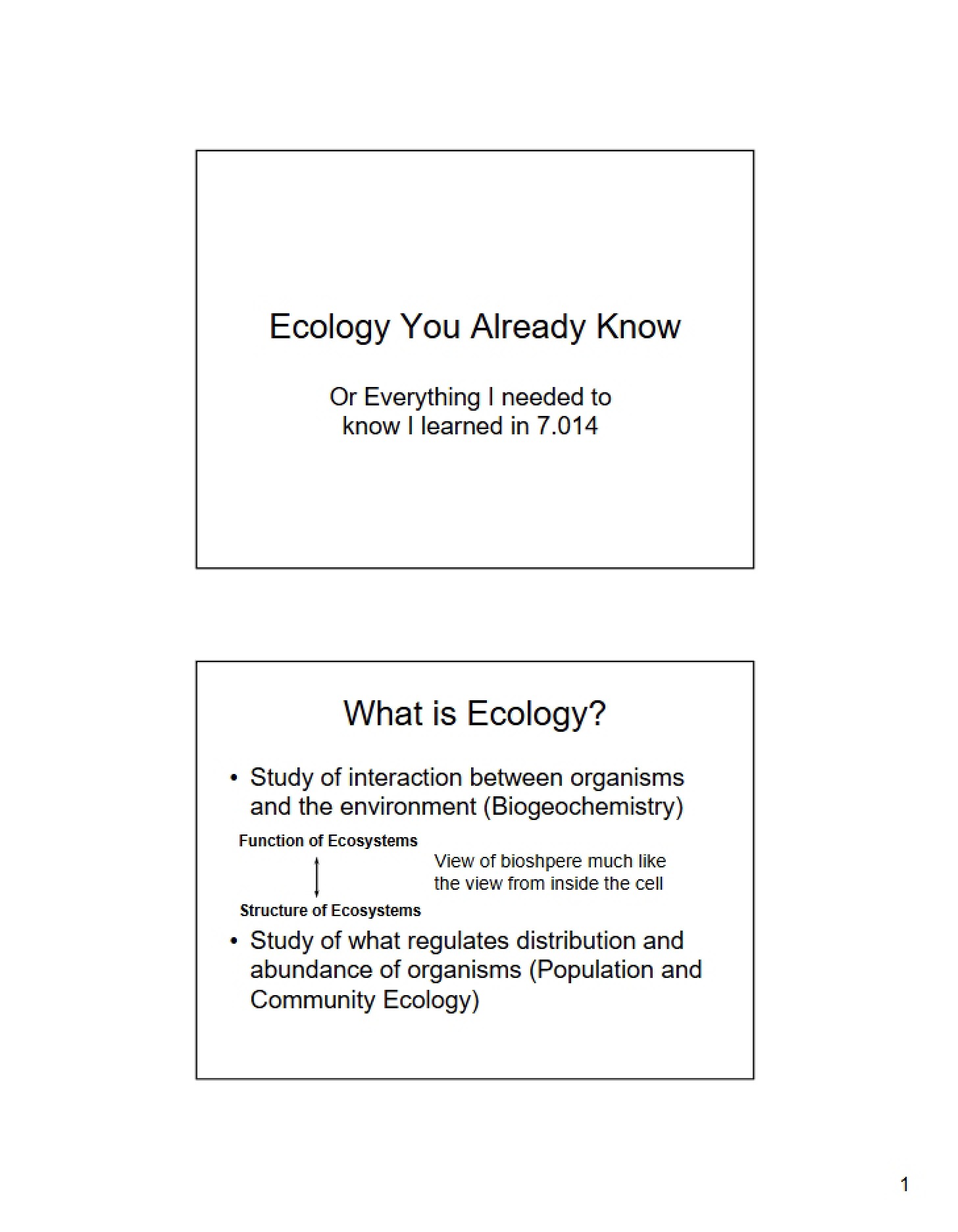 Ecological Systems