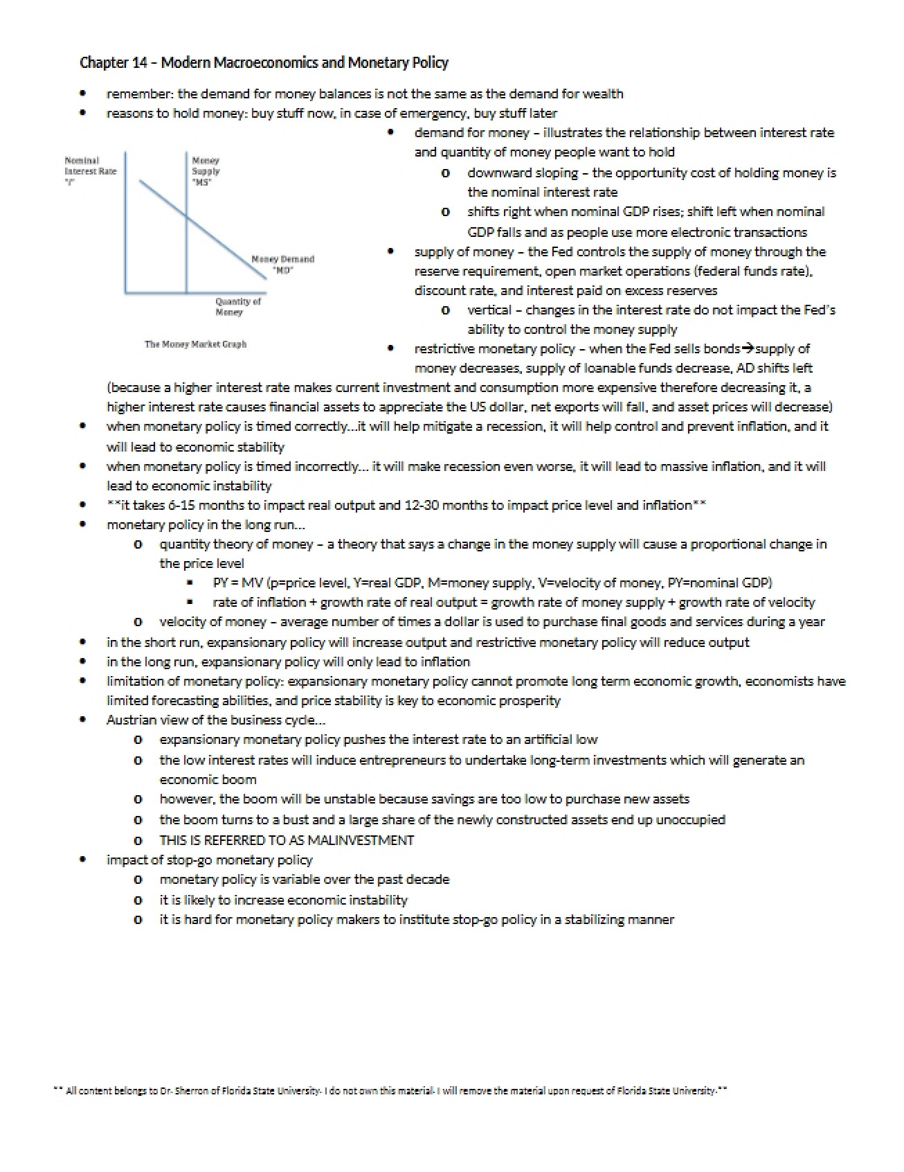 Monetary Policy and Modern Macroeconomics