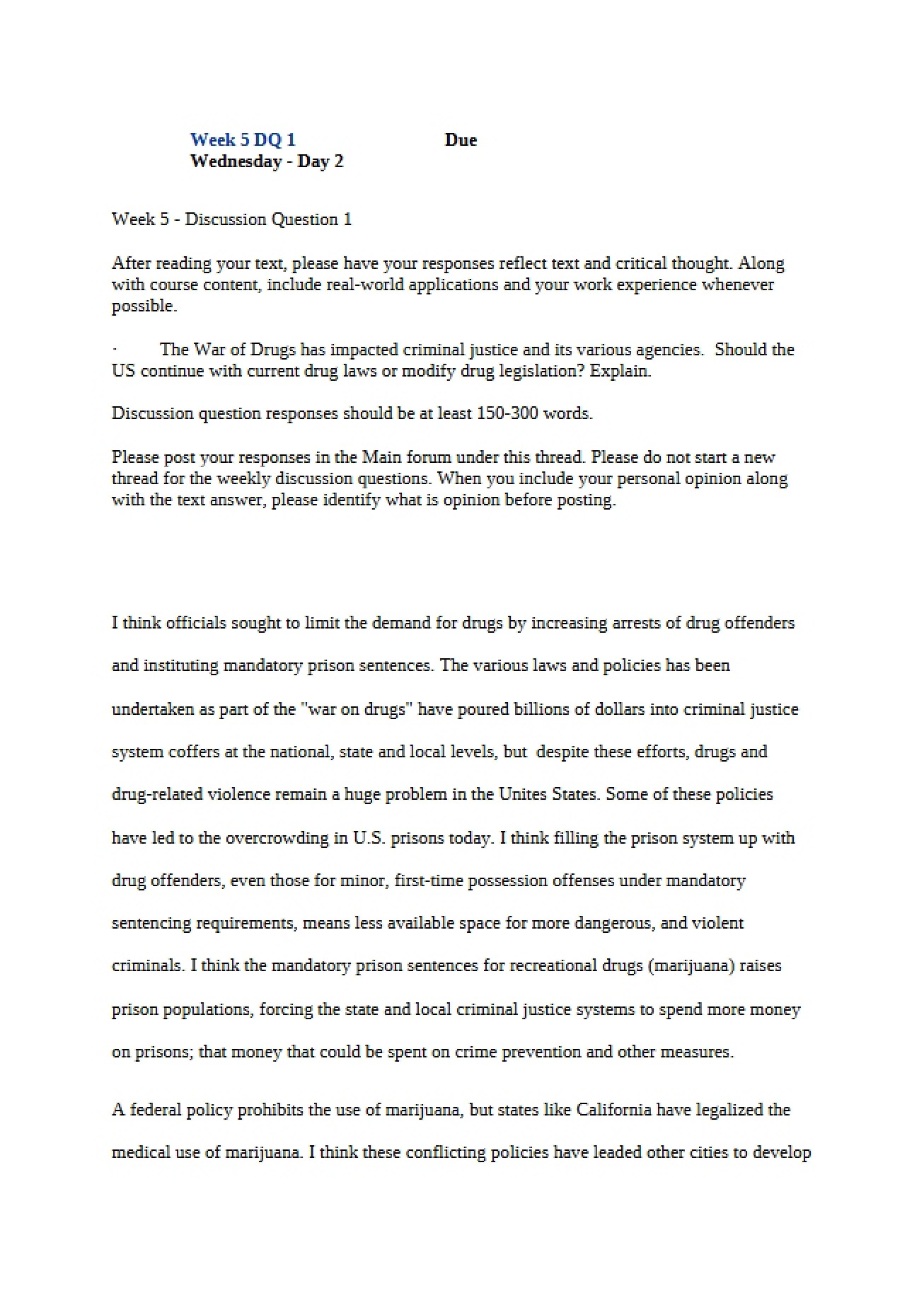 Paper for Contemporary Issues Course