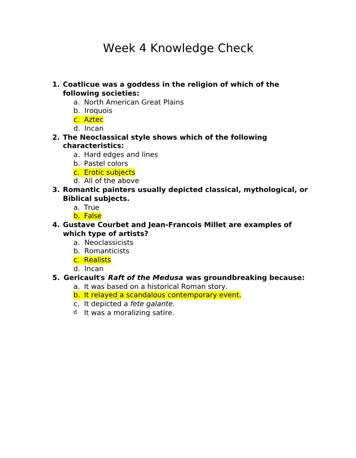 HUM1002 - Week 4 Knowledge Check