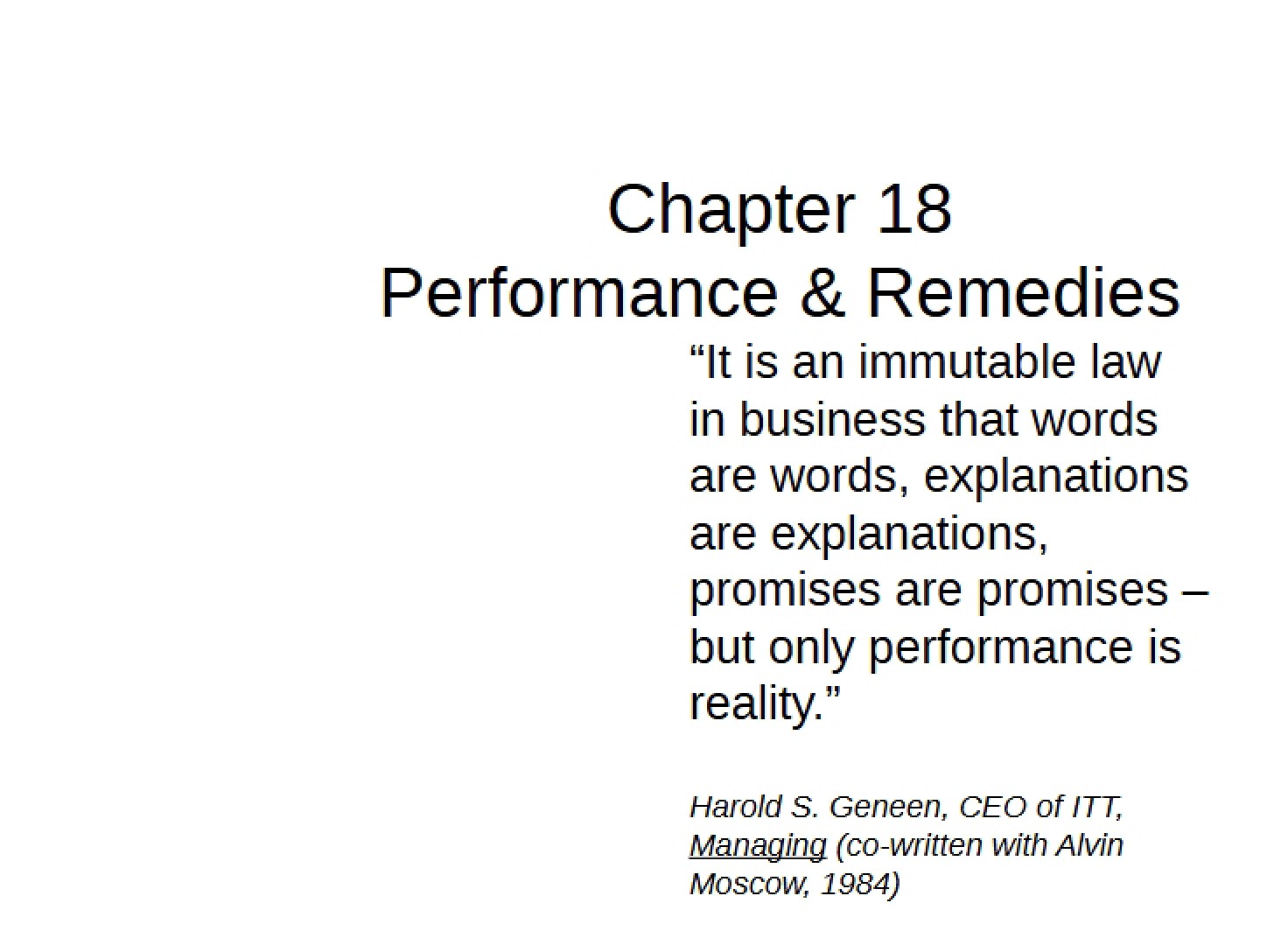 Remedies and Performance