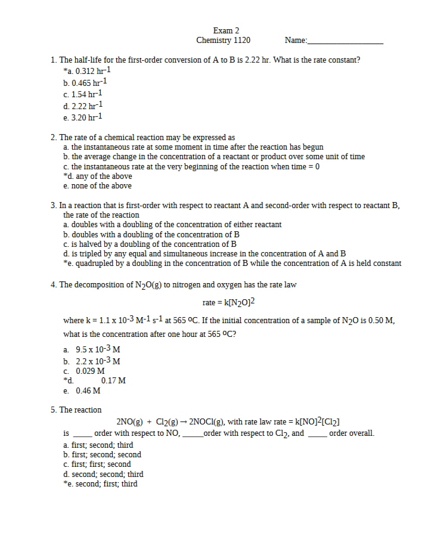 Second Examination