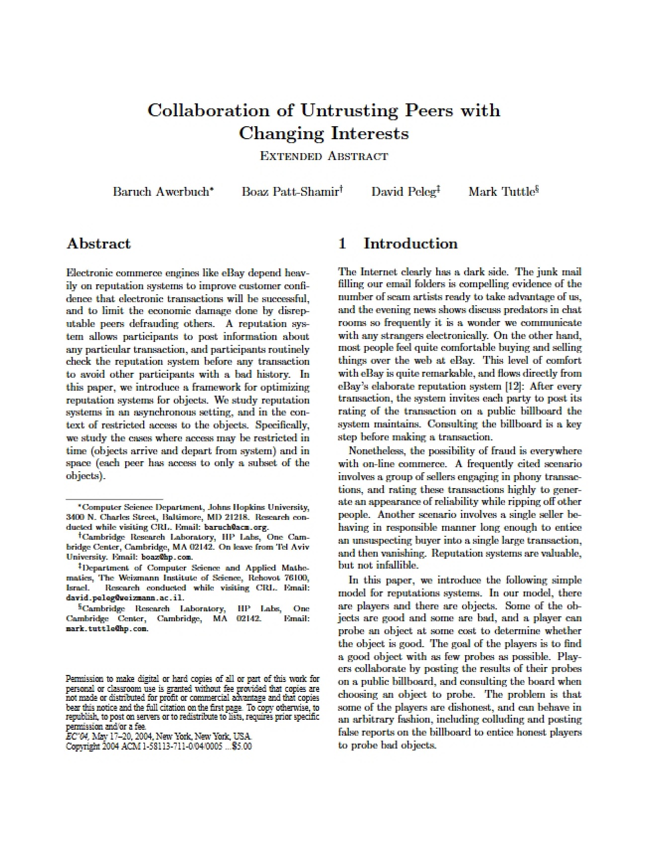 Collaborative Peer Networks and Peer Trust