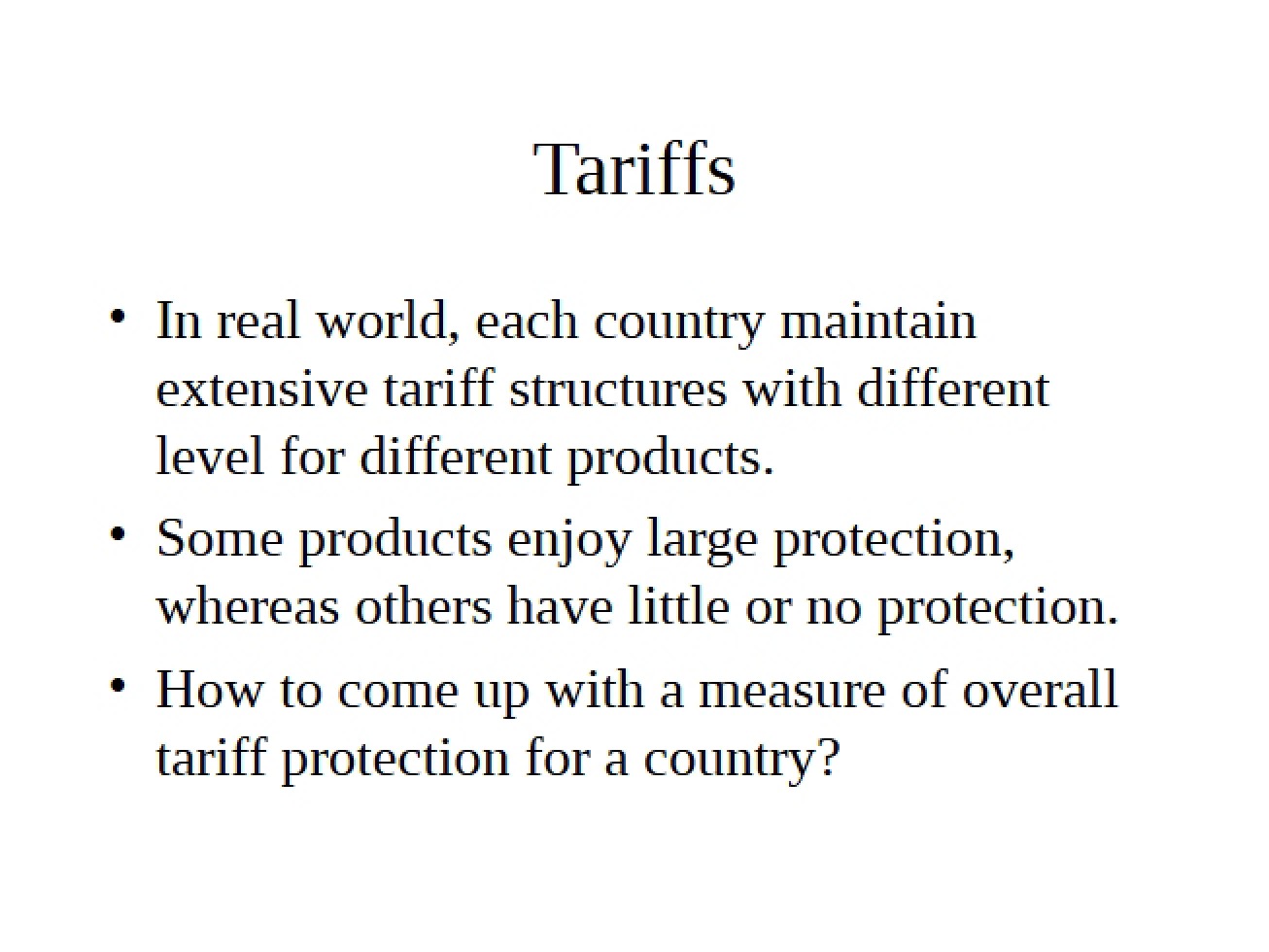 Tariffs