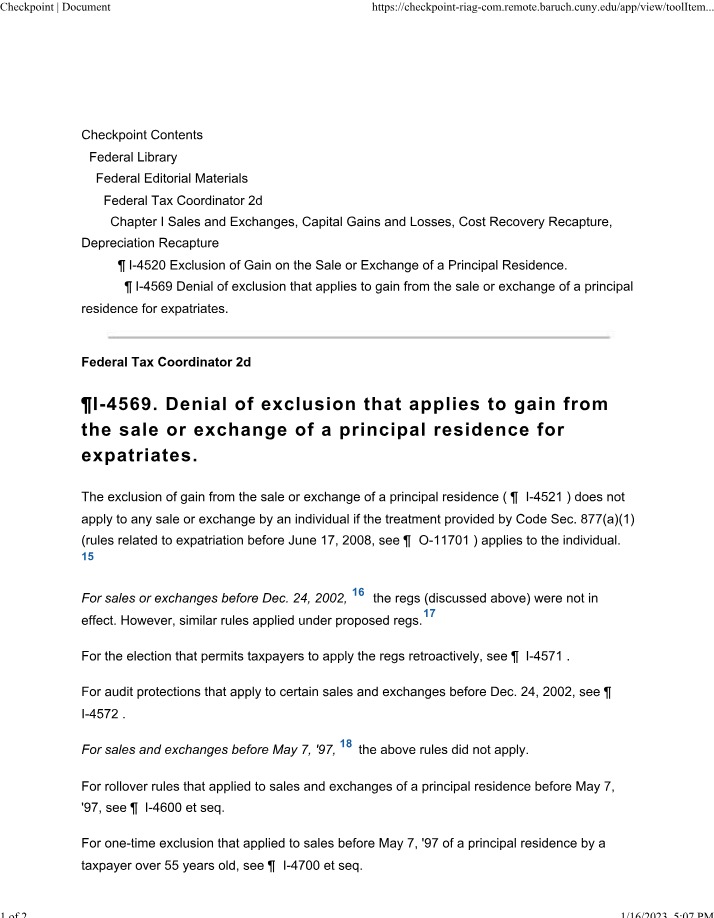 Denial of Exclusion for Expatriates (Checkpoint I-4569)
