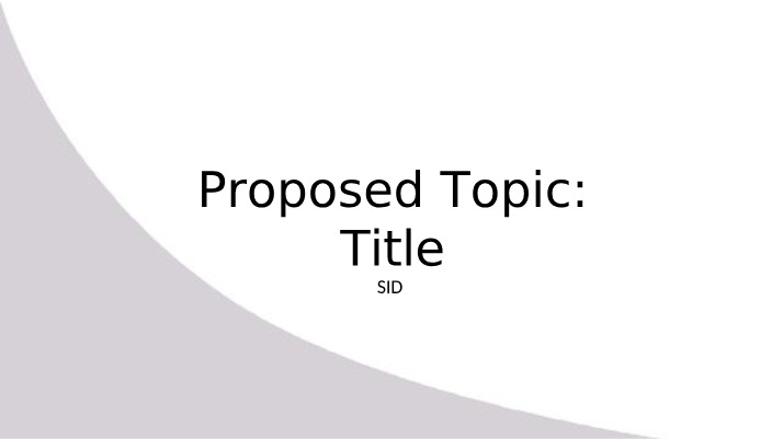 Research Presentation Template