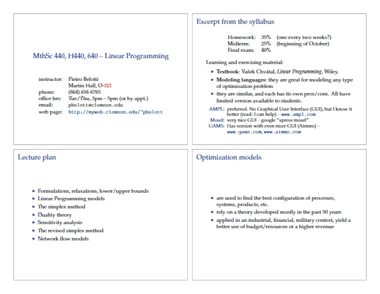 Linear Programming Lecture Two