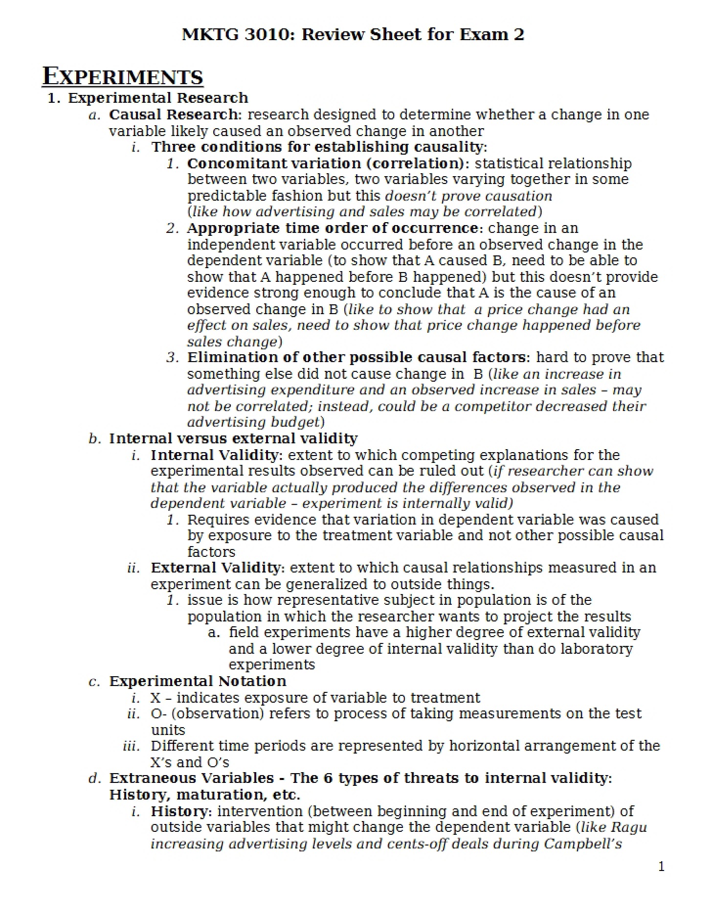 Exam 2 Review Sheet