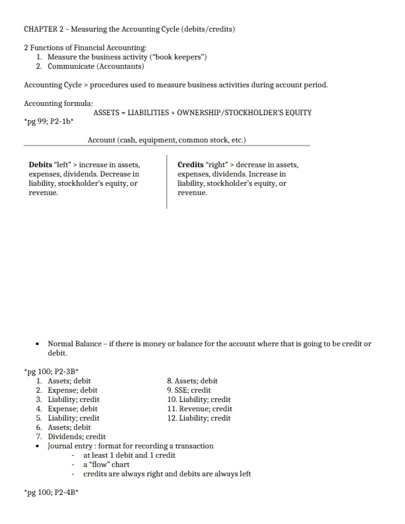 Accounting Cycle Measurement (Ch 2)