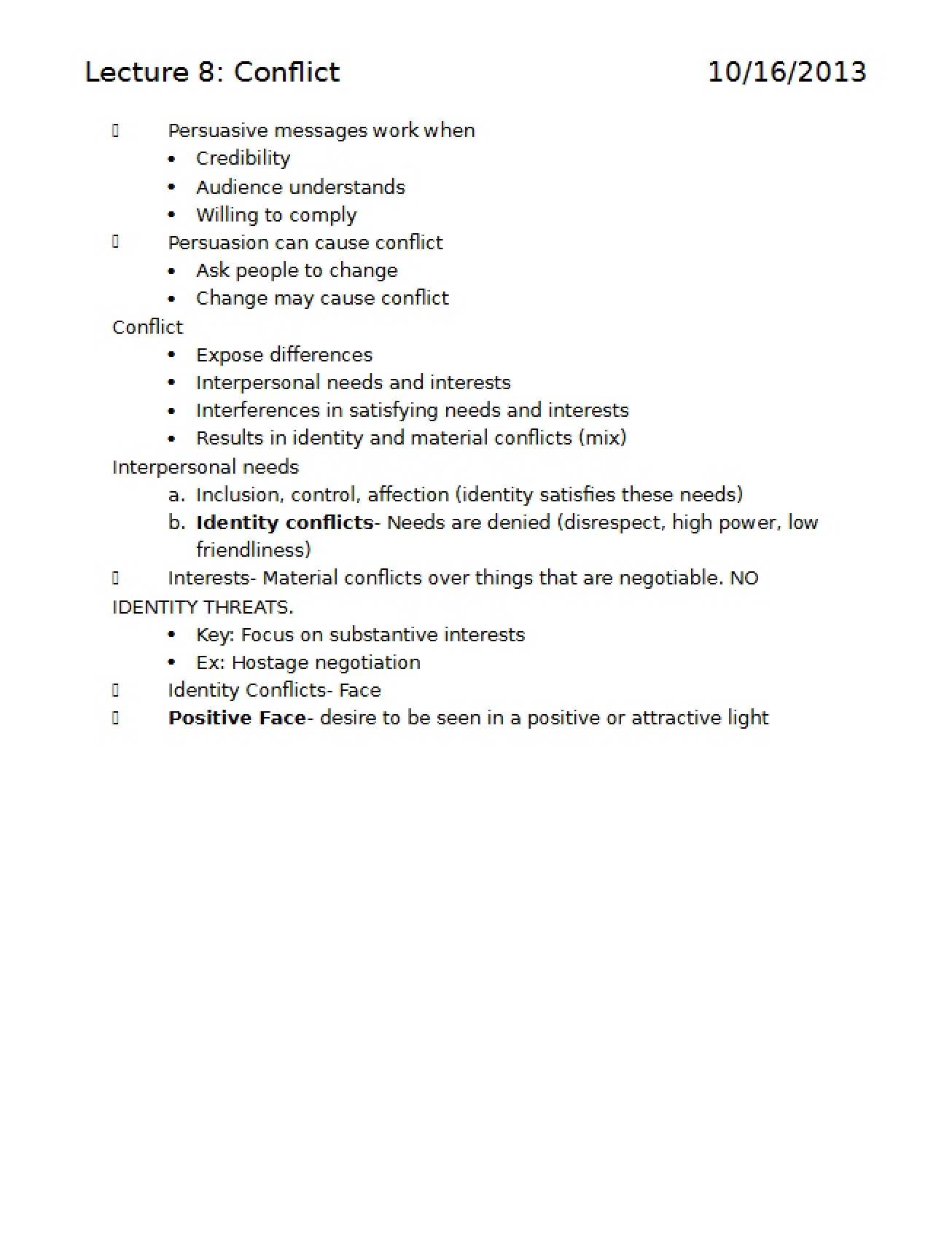 Notes for Second Test