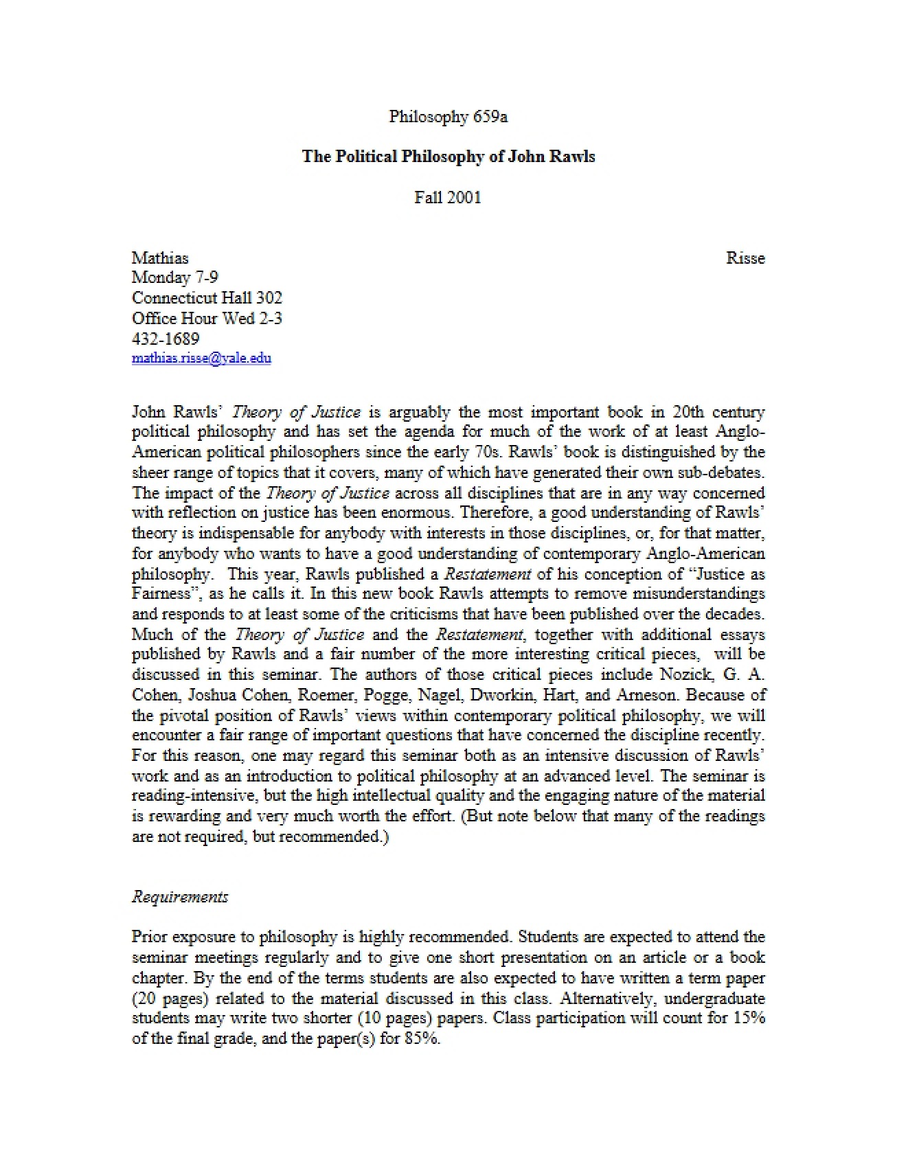 John Rawls Political Philosophy
