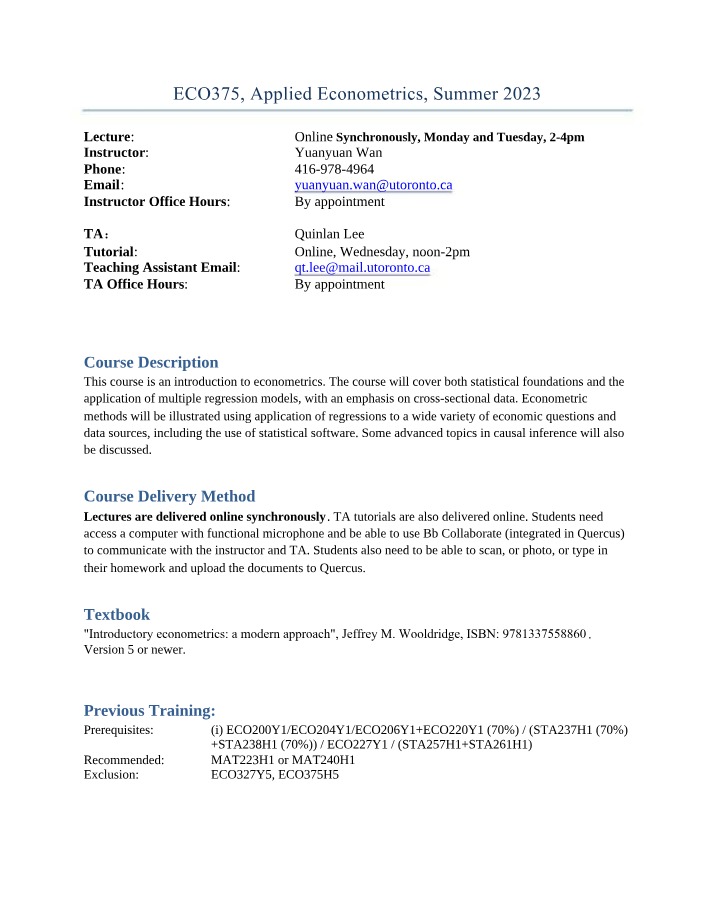 ECO375 Summer 2023 Syllabus