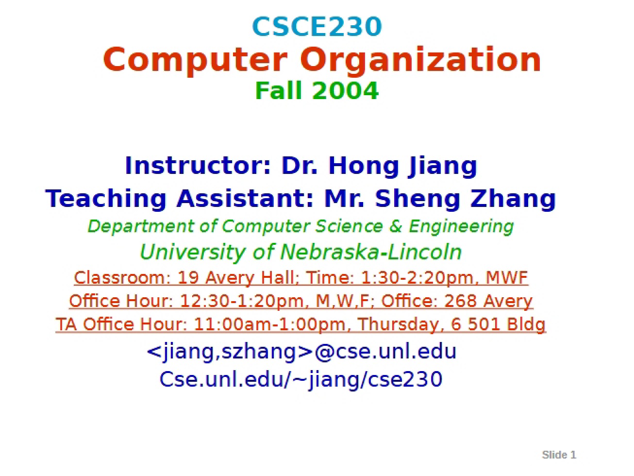 Computer Organization Syllabus