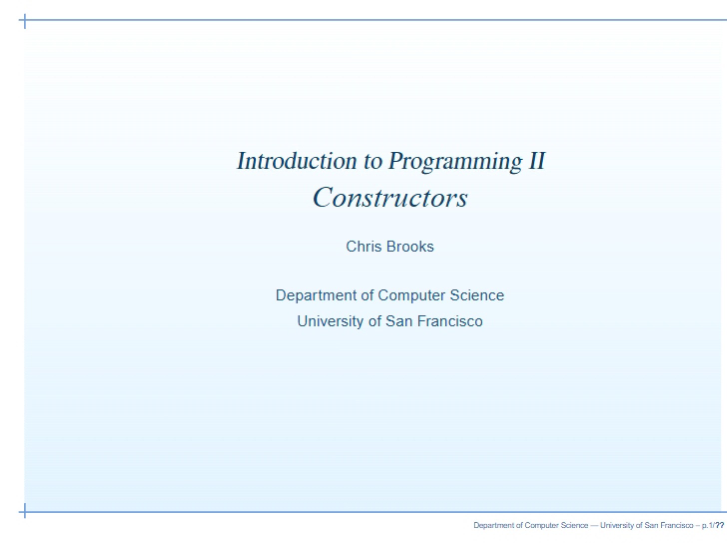 Class Constructors - CS 112