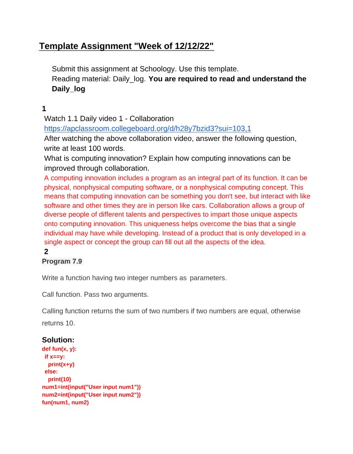 Week of 12-12-22 Assignment Template