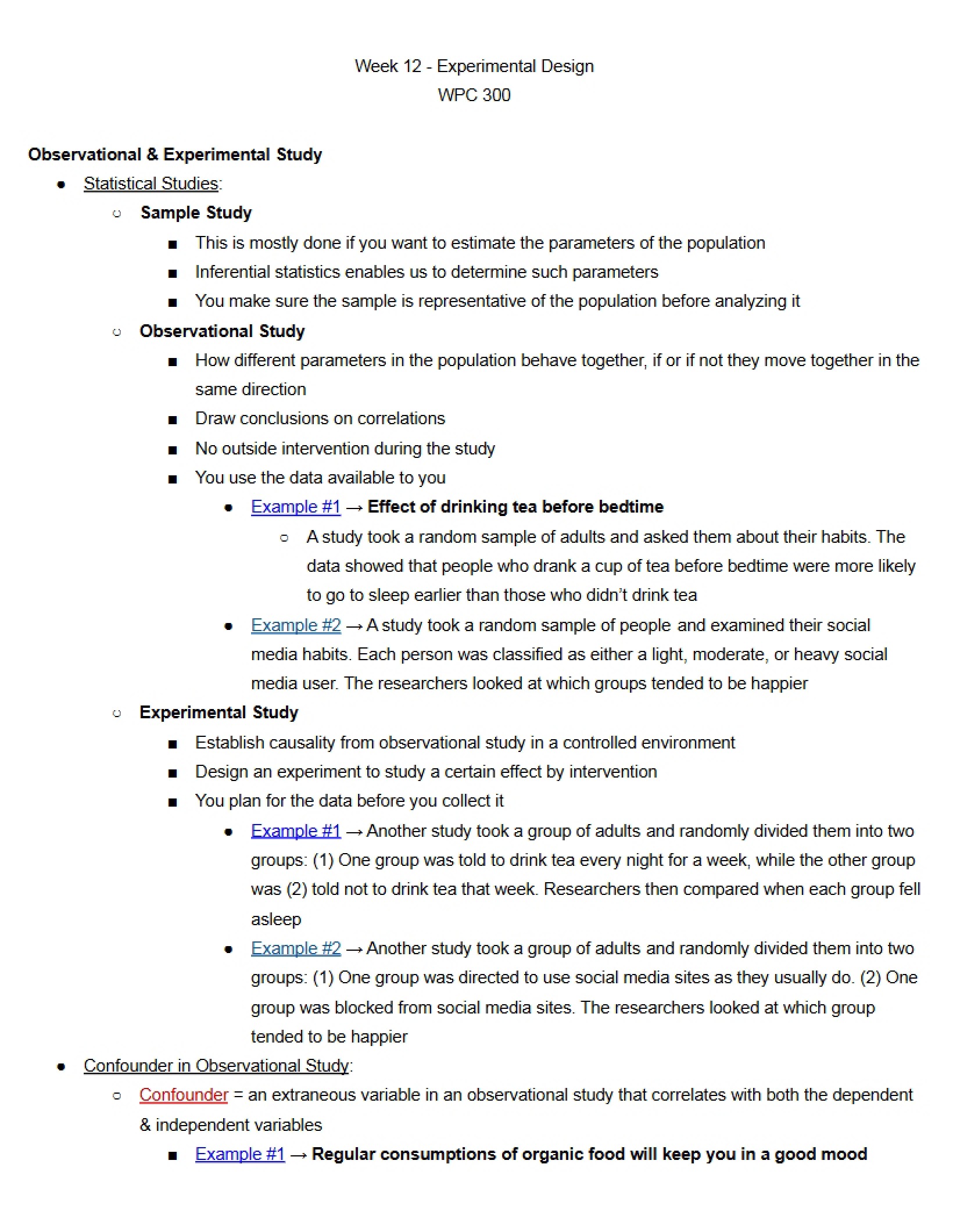 Class Notes Week 12