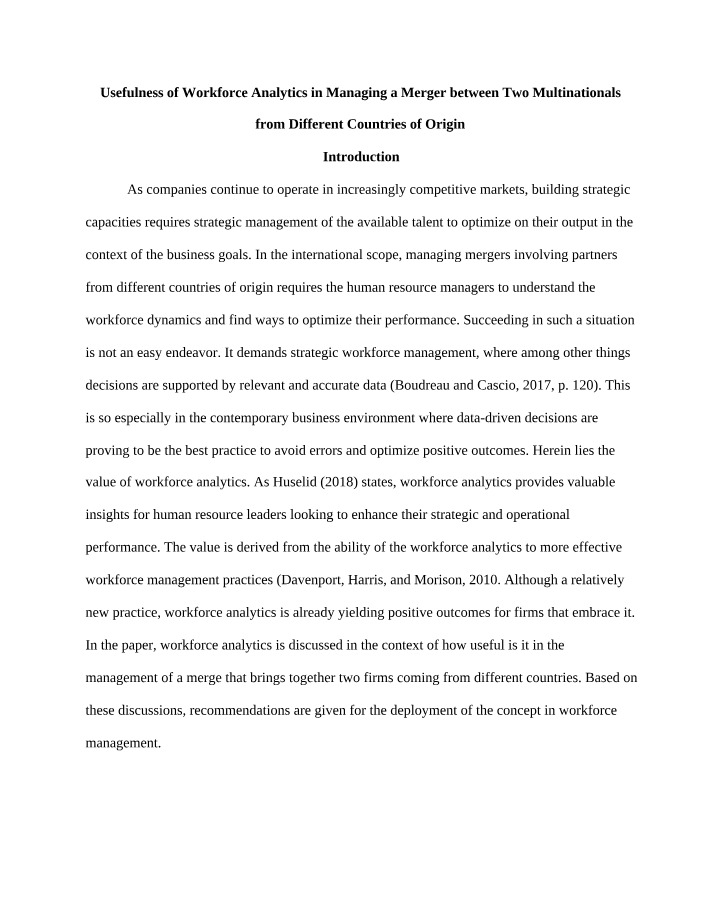 Optimizing Workforce Management for Cross-Border Mergers