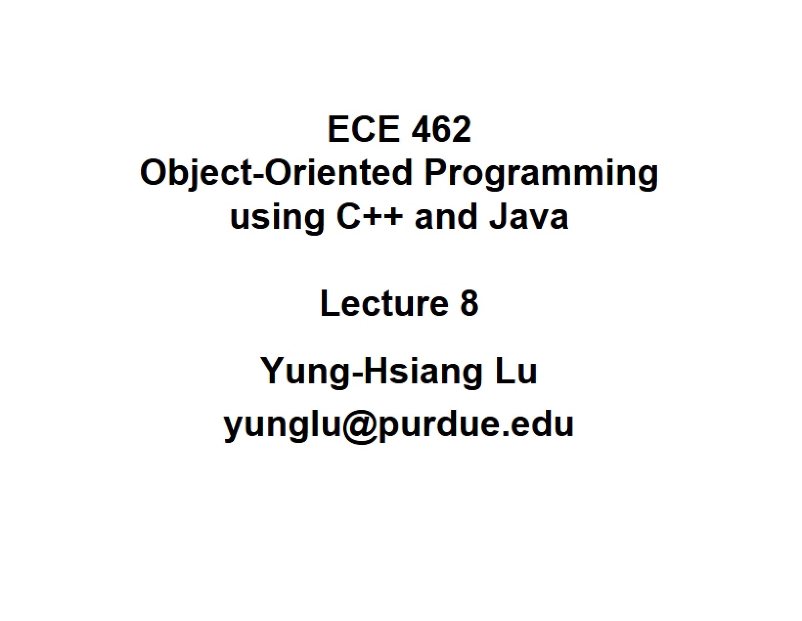 Class Notes C++ and Java Programming