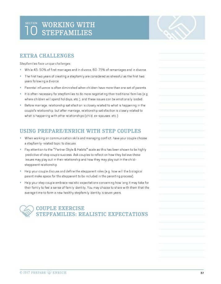 Working with Stepfamilies - Realistic Expectations and Couple Exercises