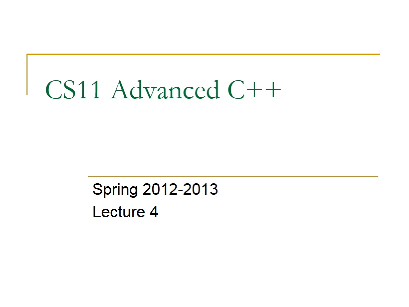 C++ Programming Advanced