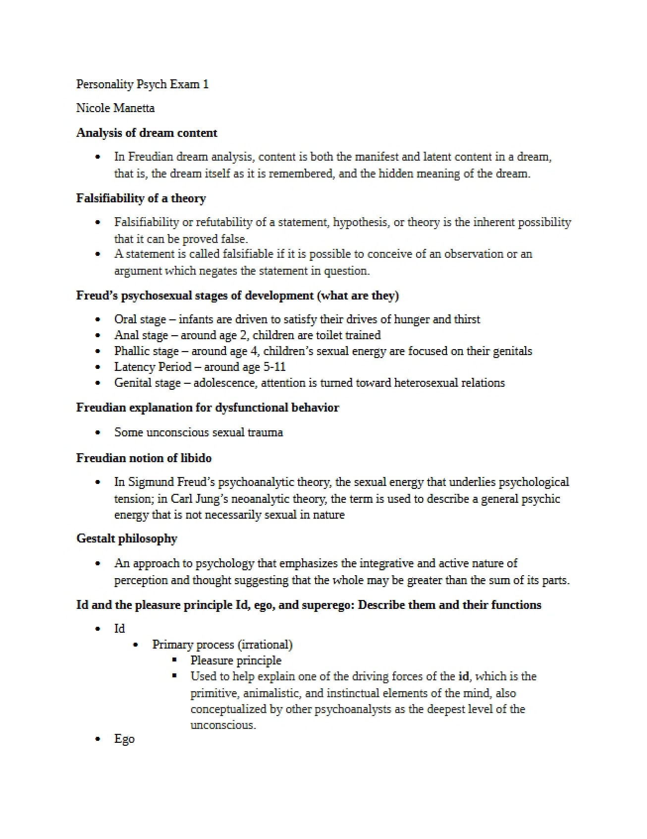 First Exam in Personality Psych